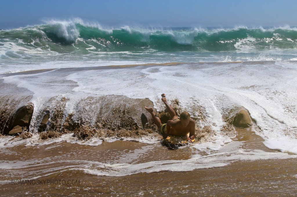 Parker Varner “riding” the sand bar of sand bars.