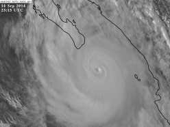 Hurricane Odile approaching Baja. Photo NASA