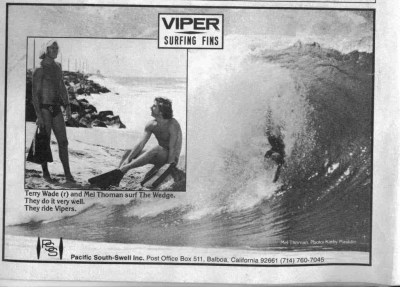 Terry Wade and Mel Thoman Viper Surfing Fins